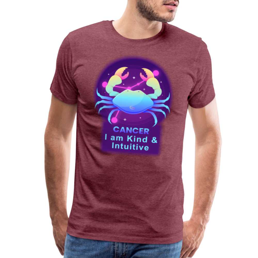 Men's Neon Cancer Premium T-Shirt - heather burgundy