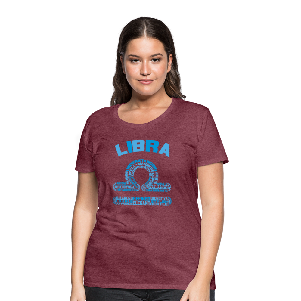 Women's Power Words Libra Premium T-Shirt - heather burgundy