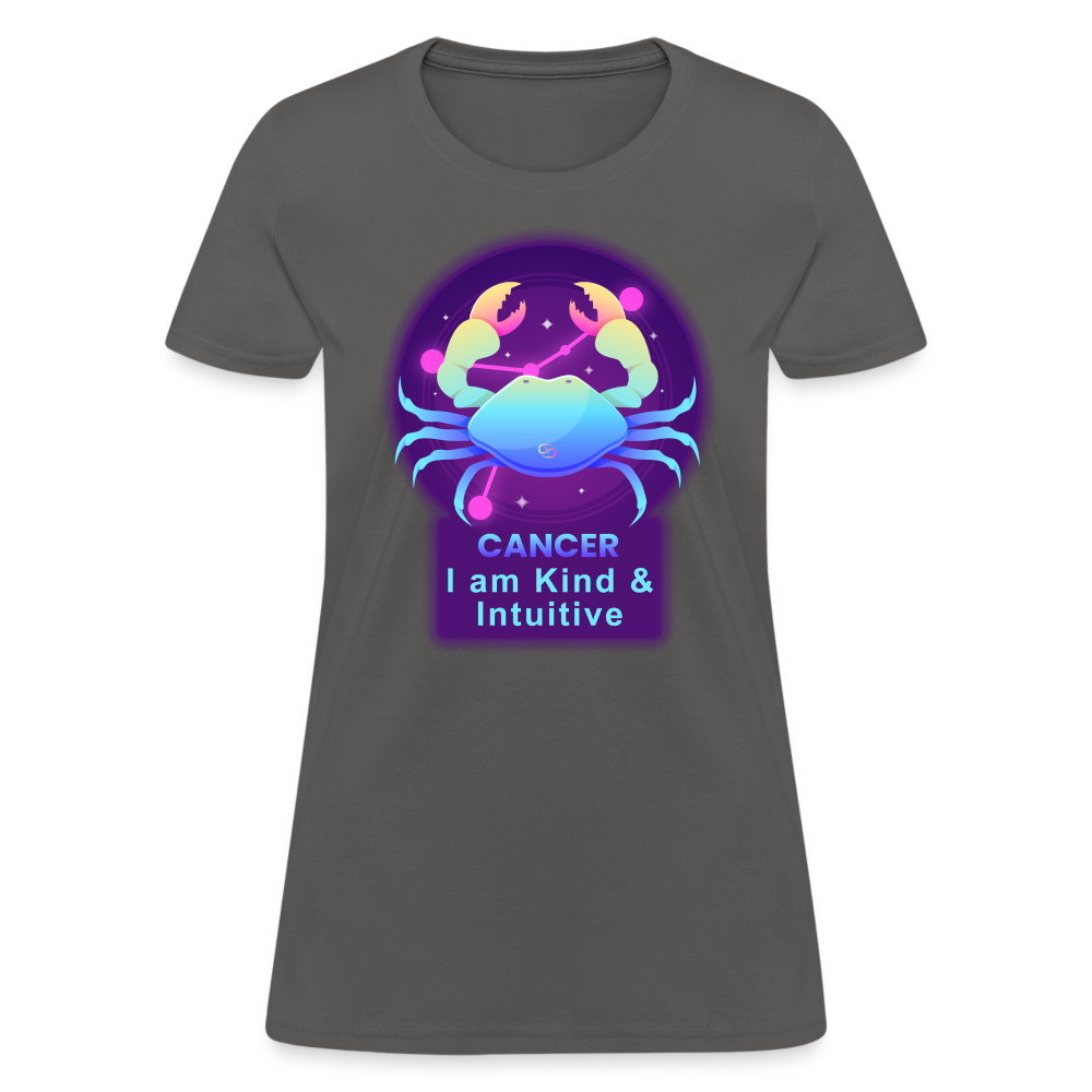 Women's Neon Cancer T-Shirt - charcoal