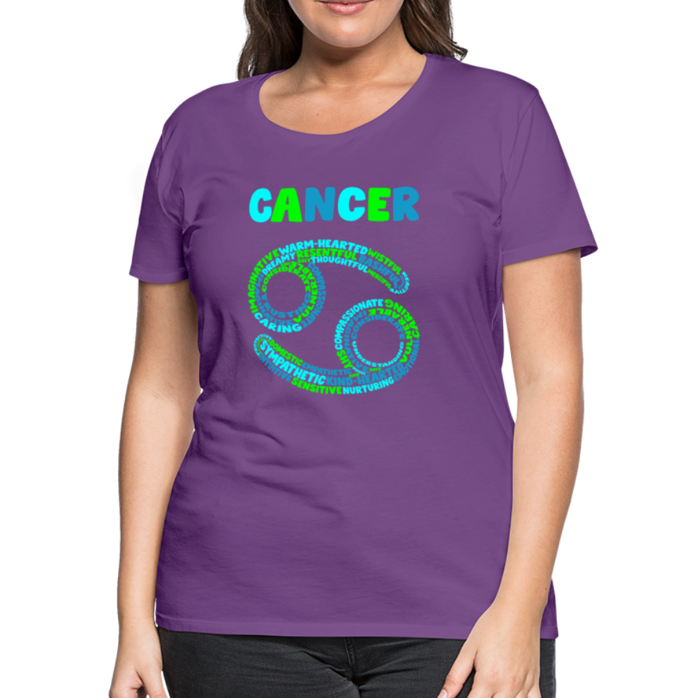 Women's Power Words Cancer Premium T-Shirt - purple