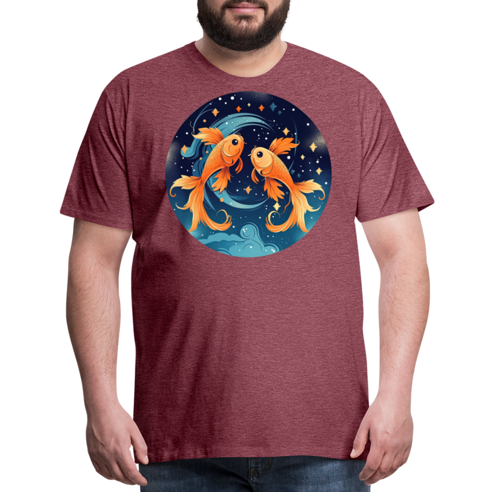 Men's Magic Pisces Premium T-Shirt - heather burgundy