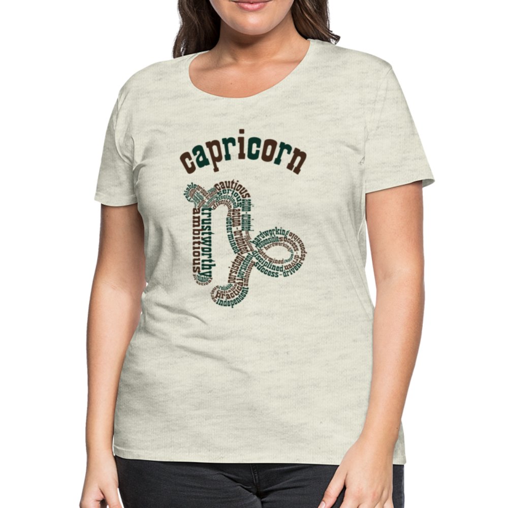 Women's Power Words Capricorn Premium T-Shirt - heather oatmeal