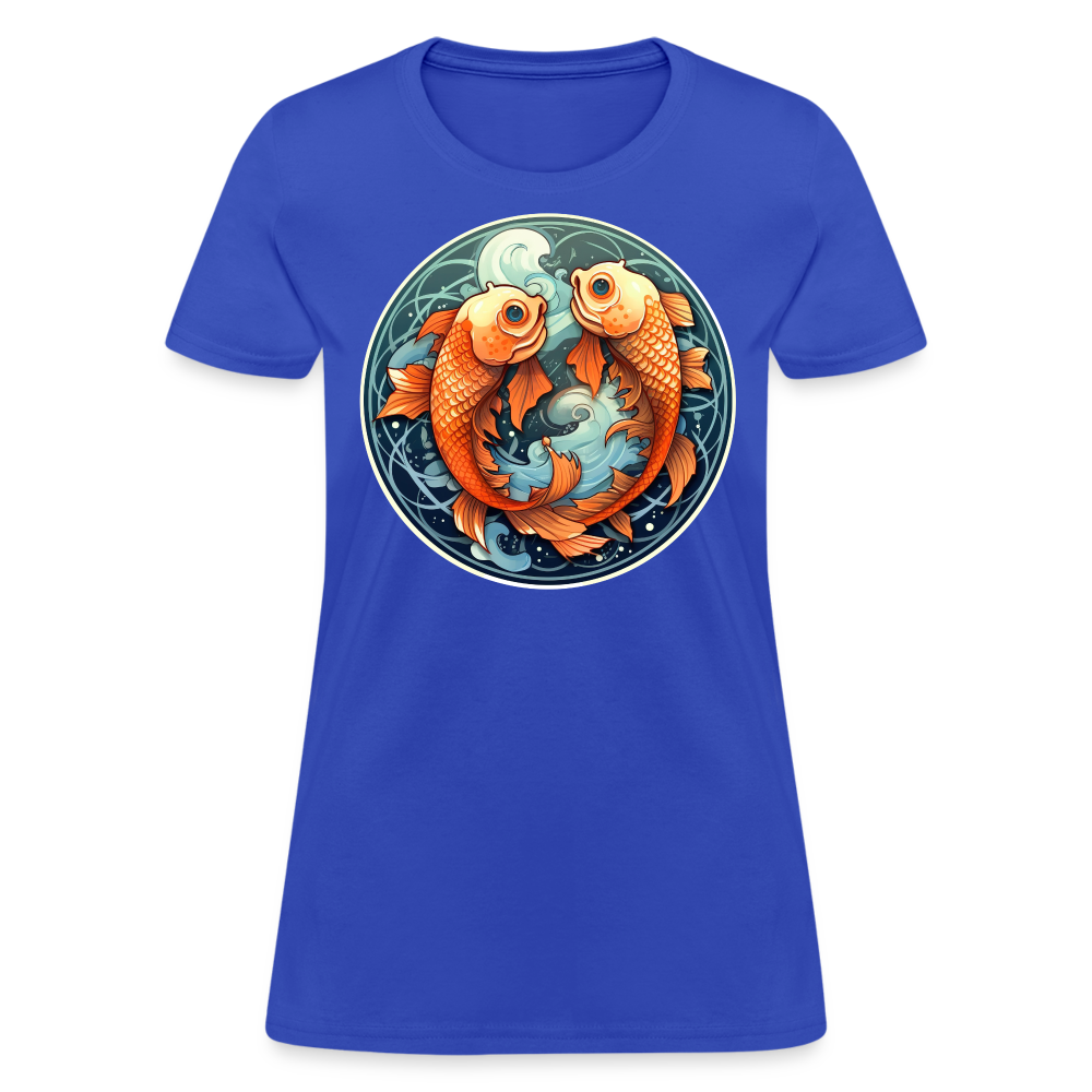 Women's Symbol Pisces T-Shirt - royal blue