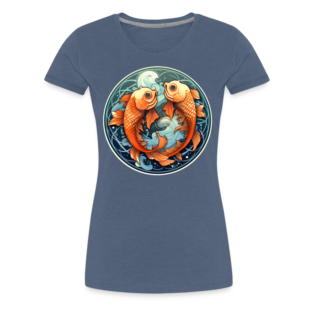 Women’s Symbol Pisces Premium T-Shirt - heather blue