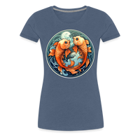 Thumbnail for Women’s Symbol Pisces Premium T-Shirt - heather blue