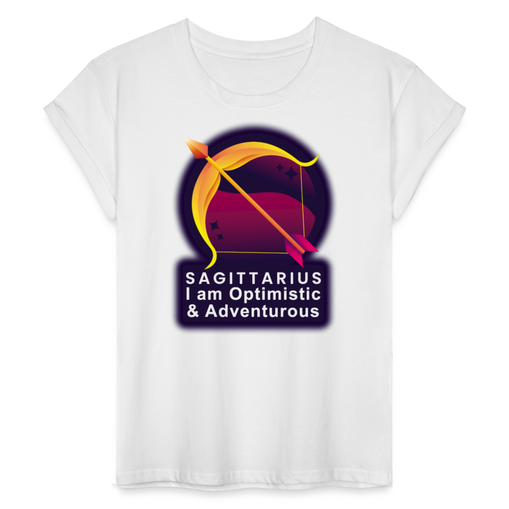 Women's Glow Sagittarius Relaxed Fit T-Shirt - white