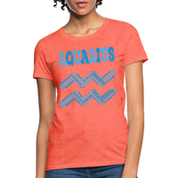 Thumbnail for Women's Power Words Aquarius T-Shirt - heather coral