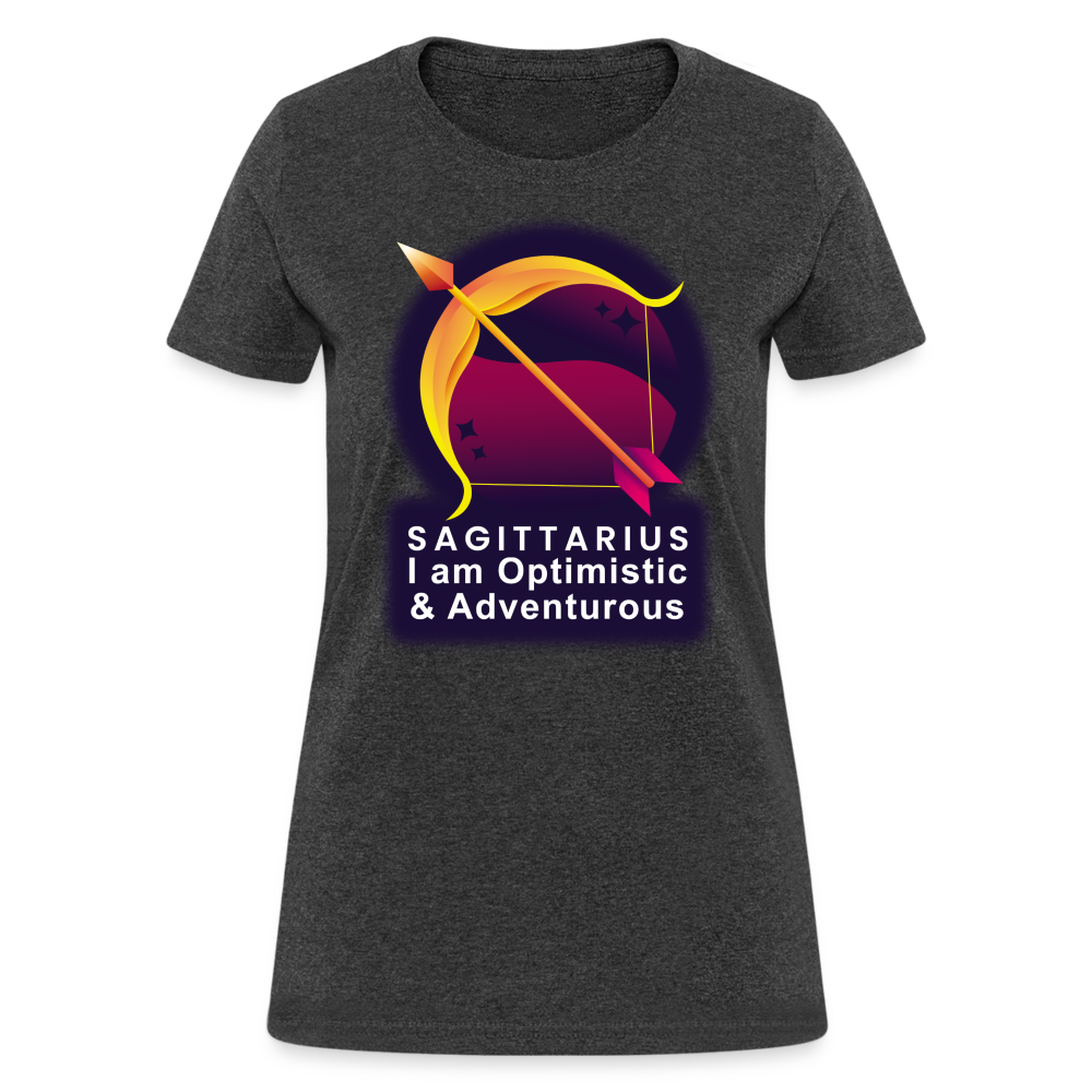 Women's Glow Sagittarius T-Shirt - heather black