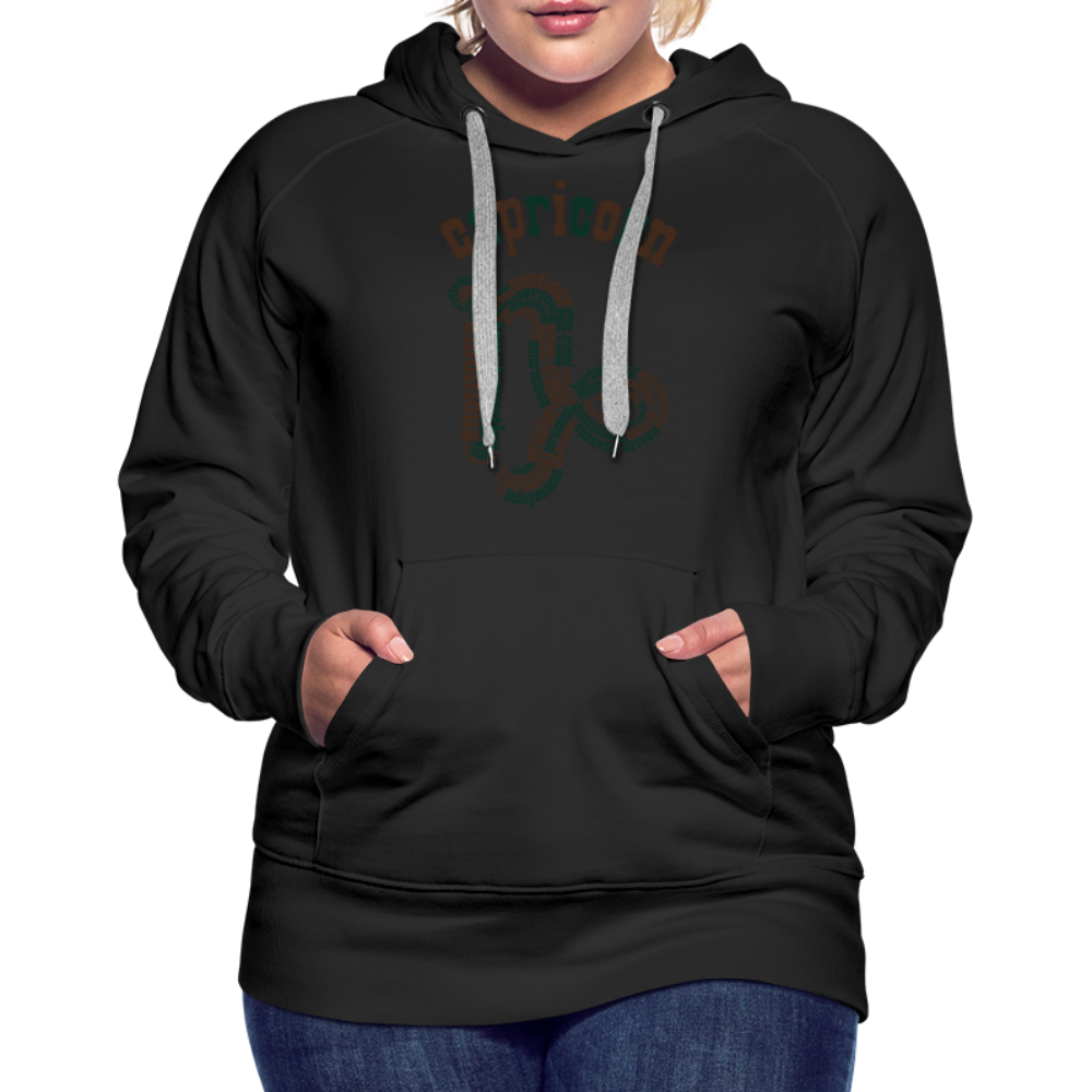 Women's Power Words Capricorn Premium Hoodie - black