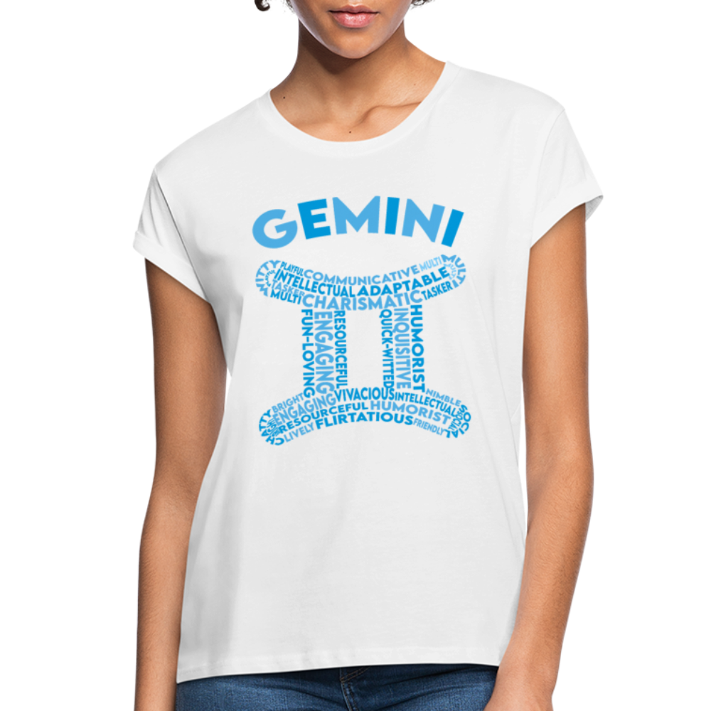 Women's Power Words Gemini Relaxed Fit T-Shirt - white