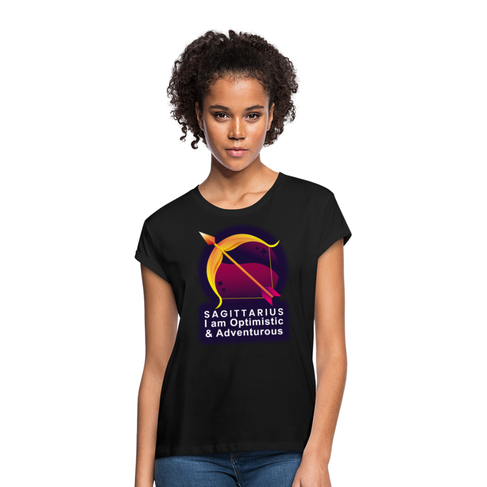 Women's Glow Sagittarius Relaxed Fit T-Shirt - black