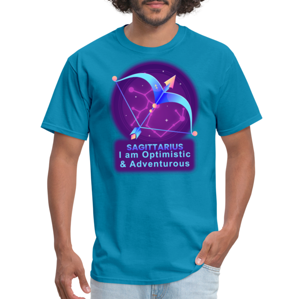 Men's Neon Sagittarius Classic T-Shirt - turquoise