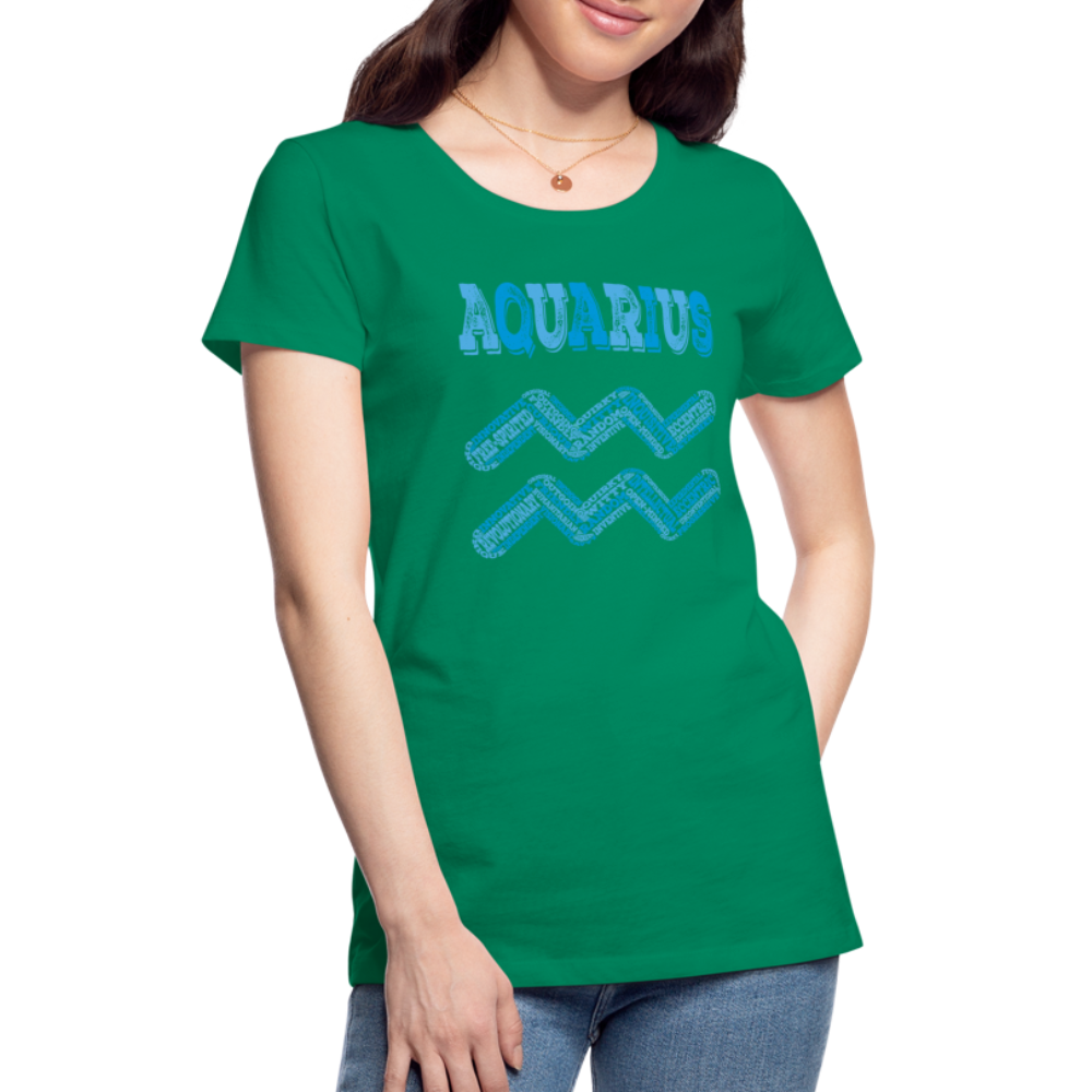 Women's Power Words Aquarius Premium T-Shirt - kelly green