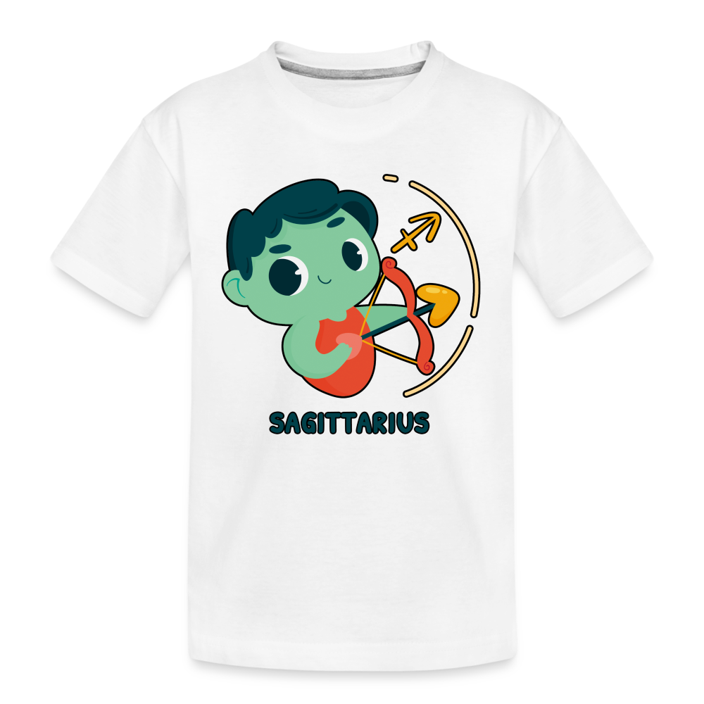 Kid’s Cartoony Sagittarius Premium Organic T-Shirt - white