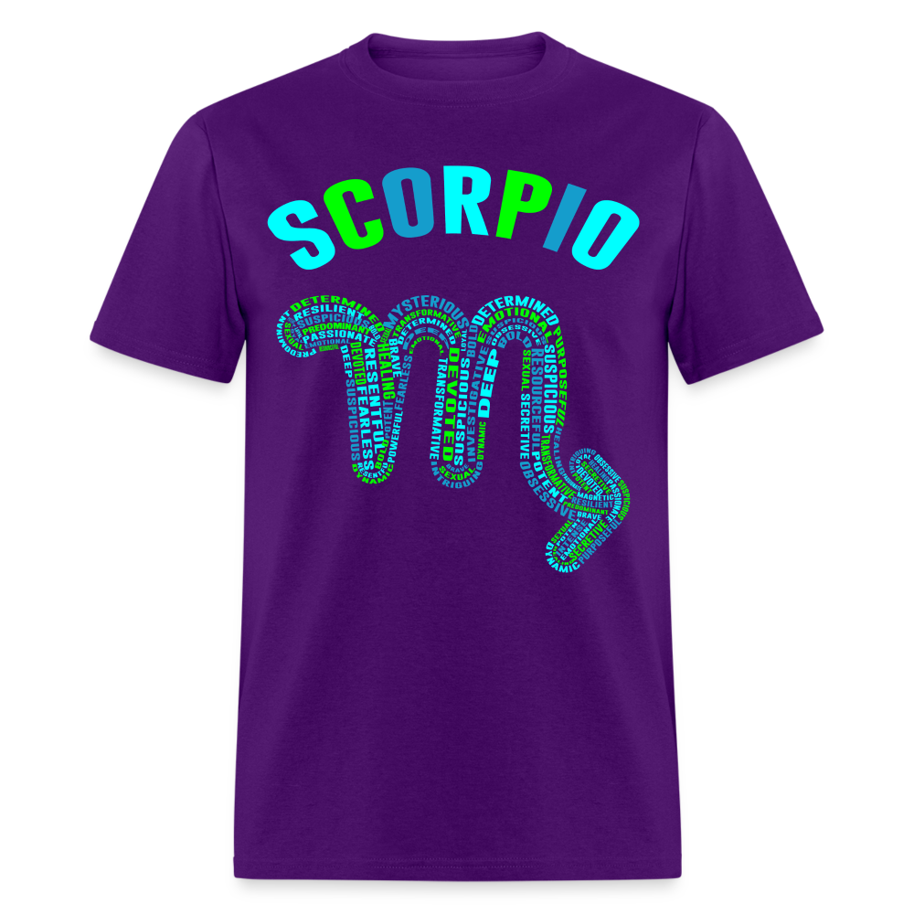 Men's Power Words Scorpio Classic T-Shirt - purple