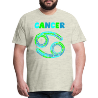 Thumbnail for Men's Power Words Cancer Premium T-Shirt - heather oatmeal