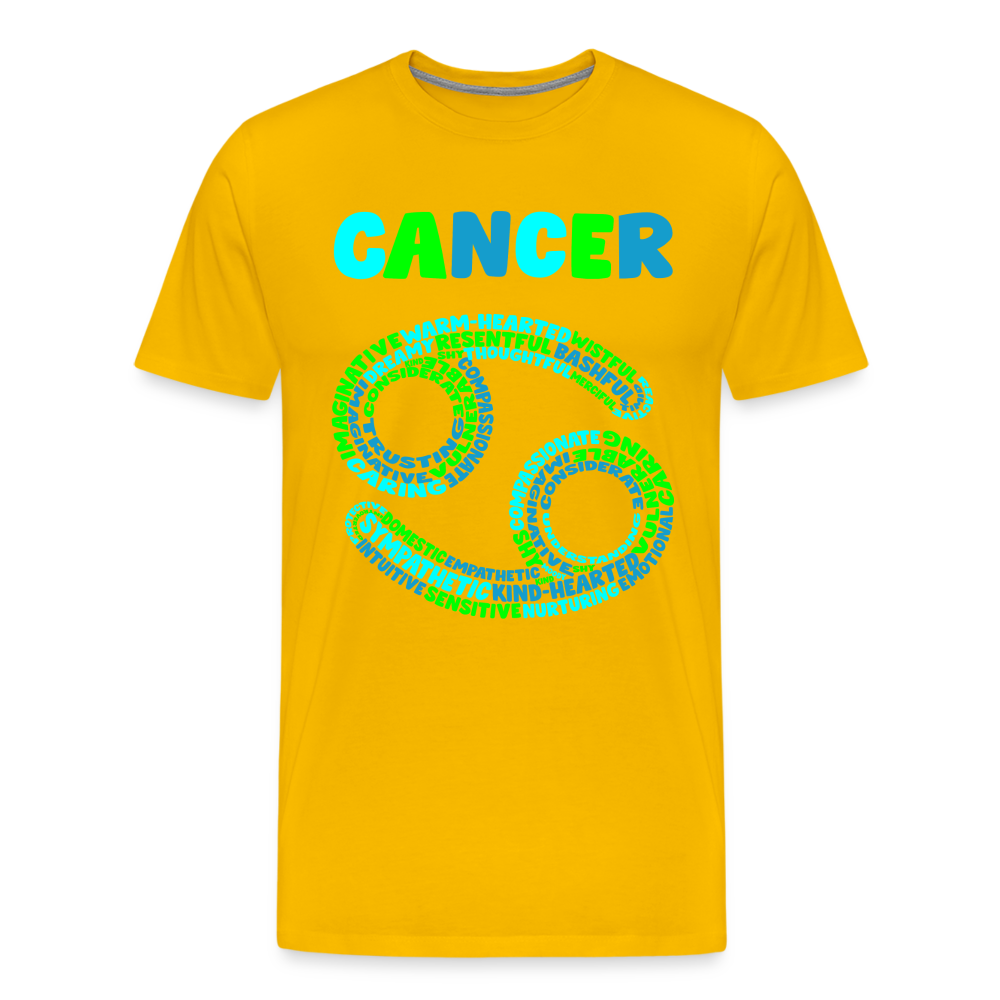 Men's Power Words Cancer Premium T-Shirt - sun yellow