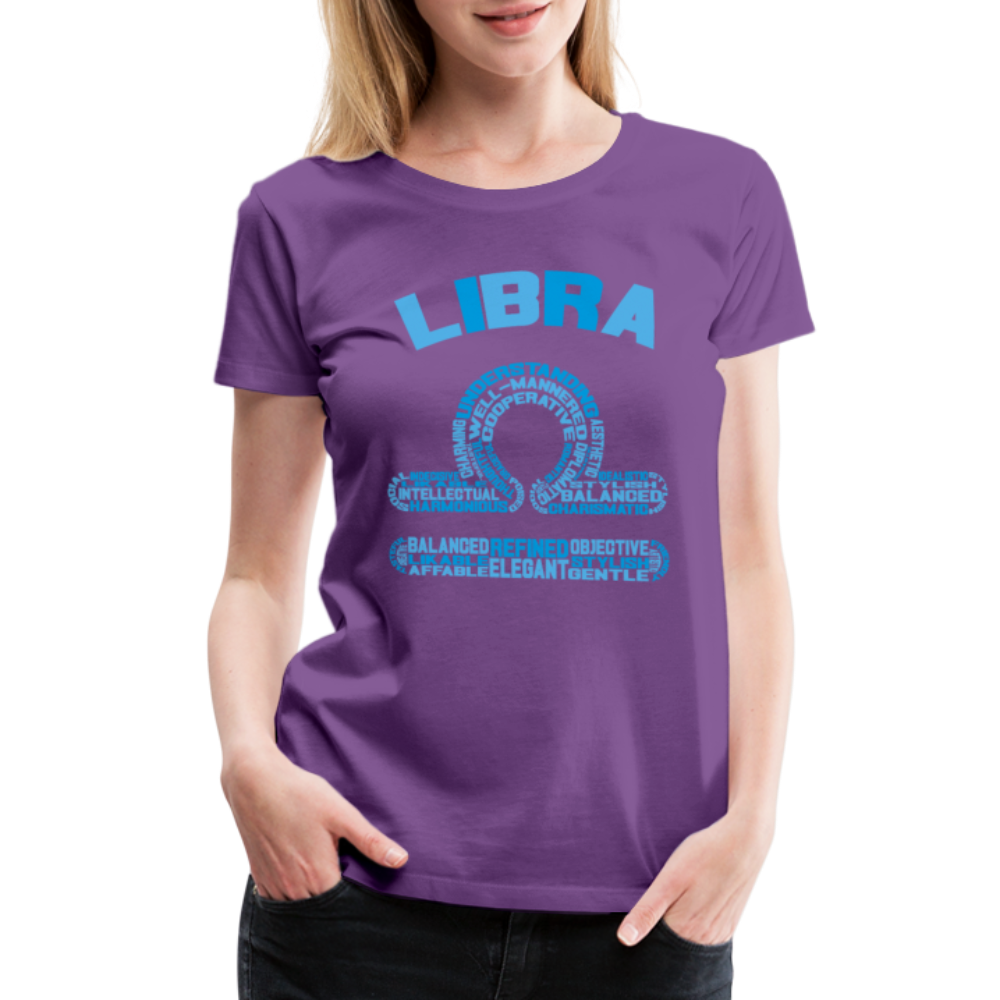 Women's Power Words Libra Premium T-Shirt - purple