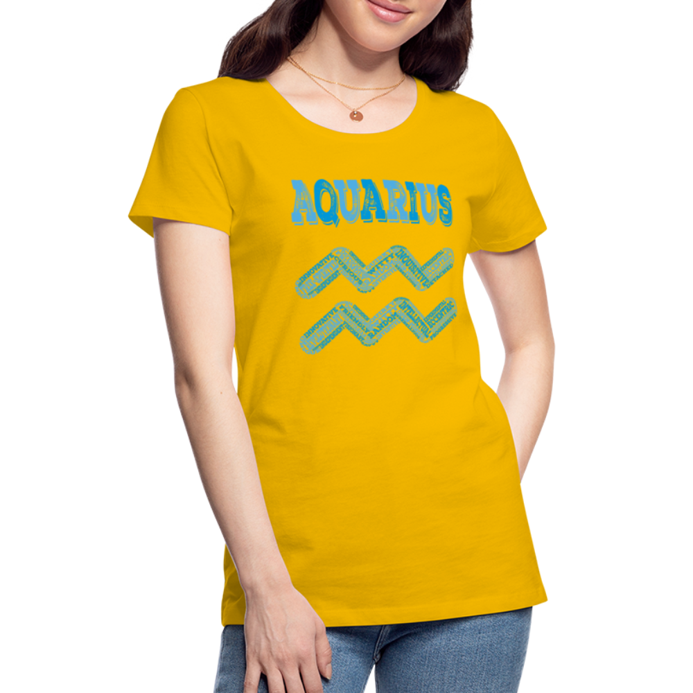 Women's Power Words Aquarius Premium T-Shirt - sun yellow