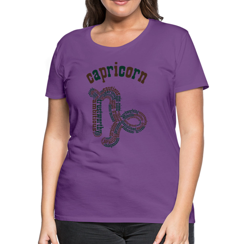 Women's Power Words Capricorn Premium T-Shirt - purple