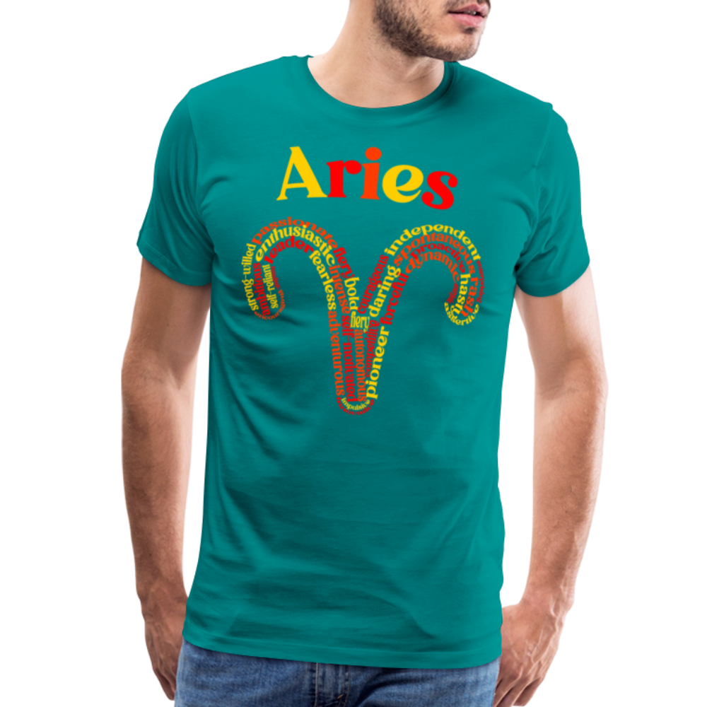 Men's Power Words Aries Premium T-Shirt - teal