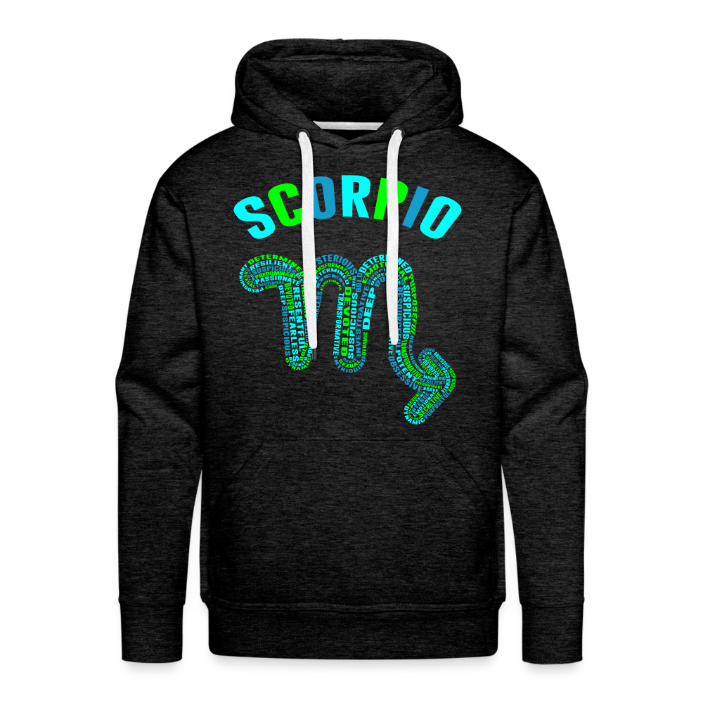 Men's Power Words Scorpio Premium Hoodie - charcoal grey