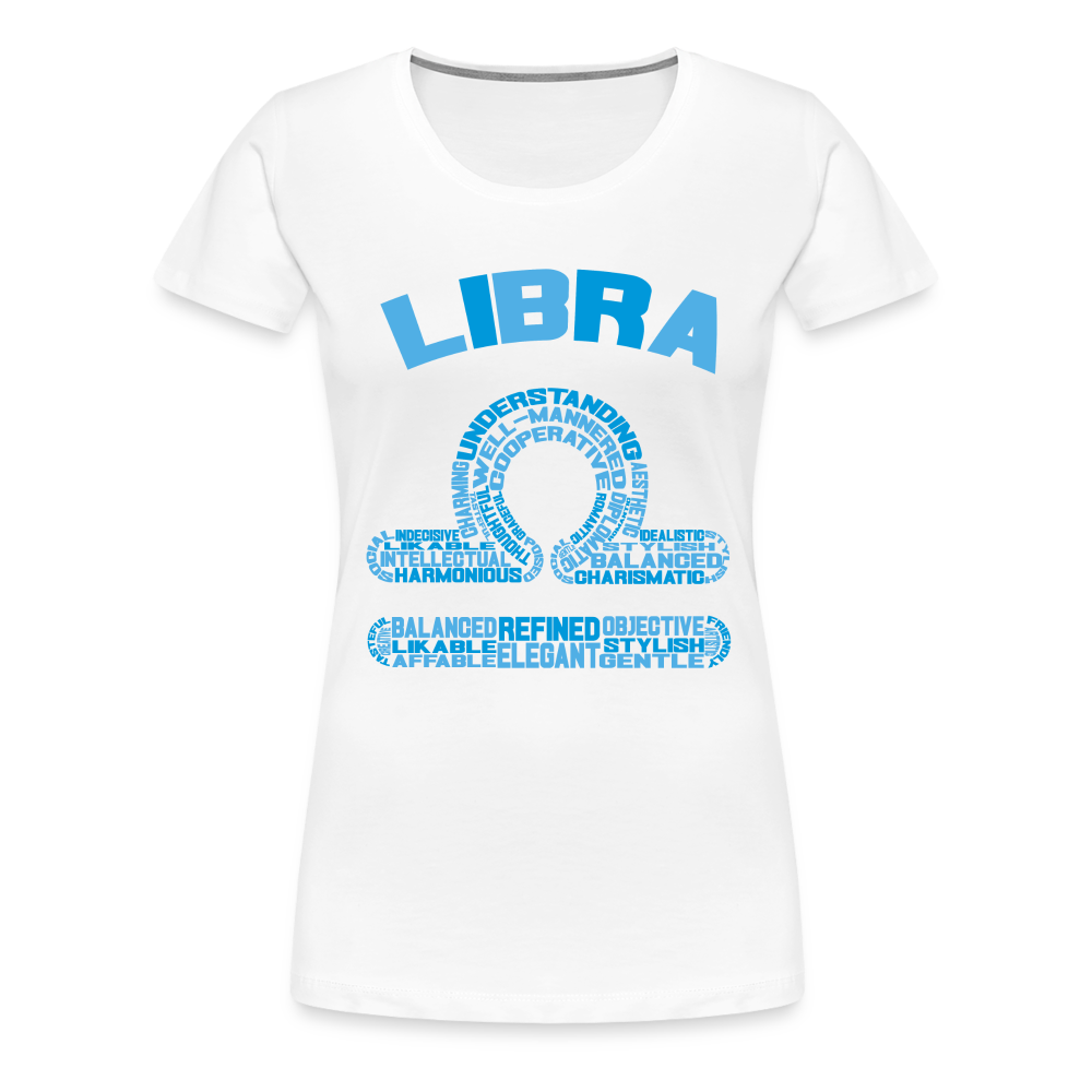 Women's Power Words Libra Premium T-Shirt - white