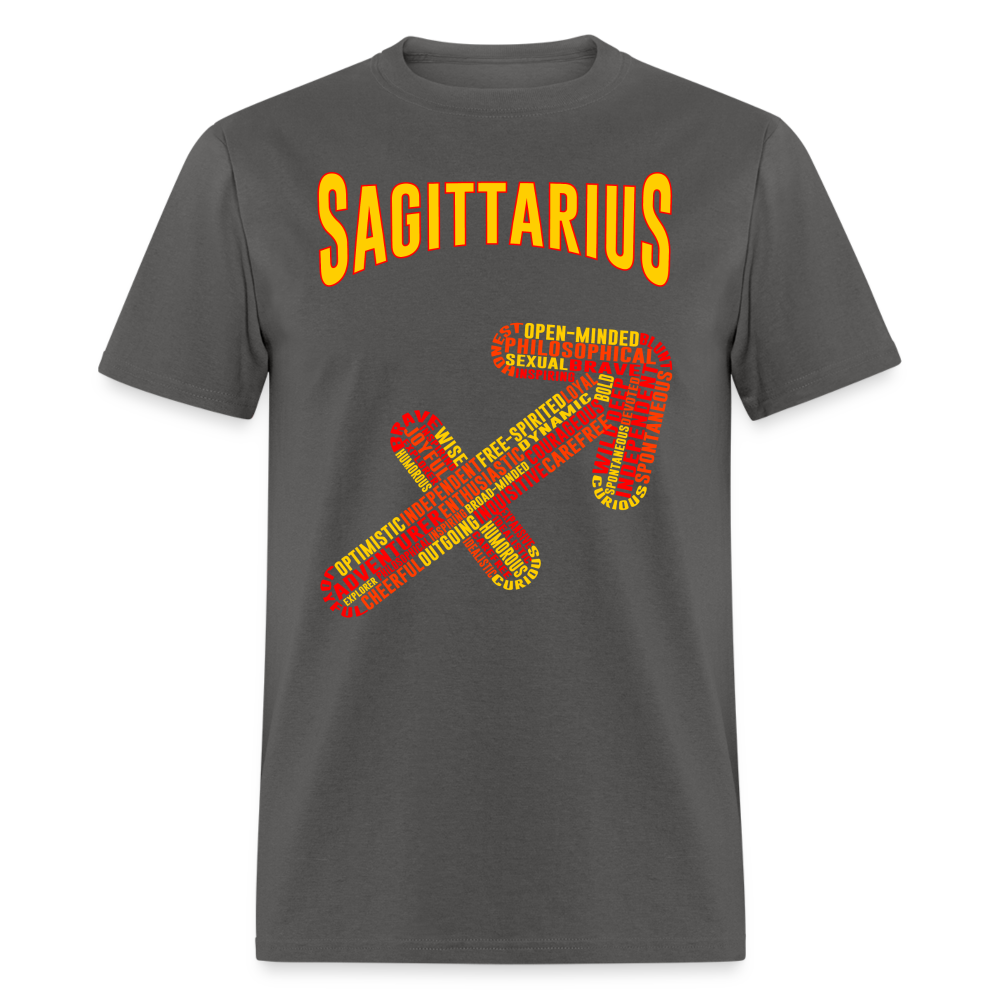 Men's Power Words Sagittarius Classic T-Shirt - charcoal