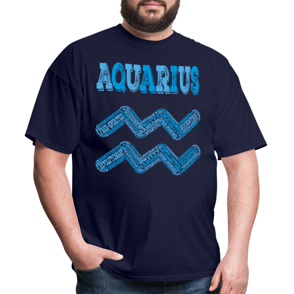 Men's Power Words Aquarius Classic T-Shirt - navy