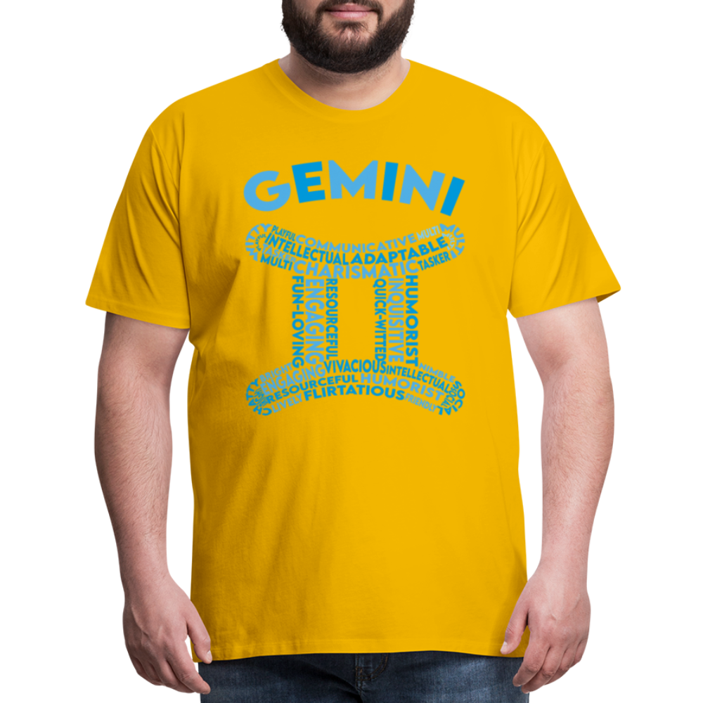 Men's Power Words Gemini Premium T-Shirt - sun yellow