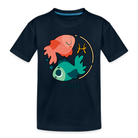 Thumbnail for Kid’s Cartoony Pisces Premium Organic T-Shirt - deep navy