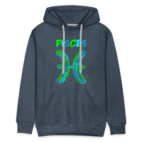 Thumbnail for Men's Power Words Pisces Premium Hoodie - heather denim