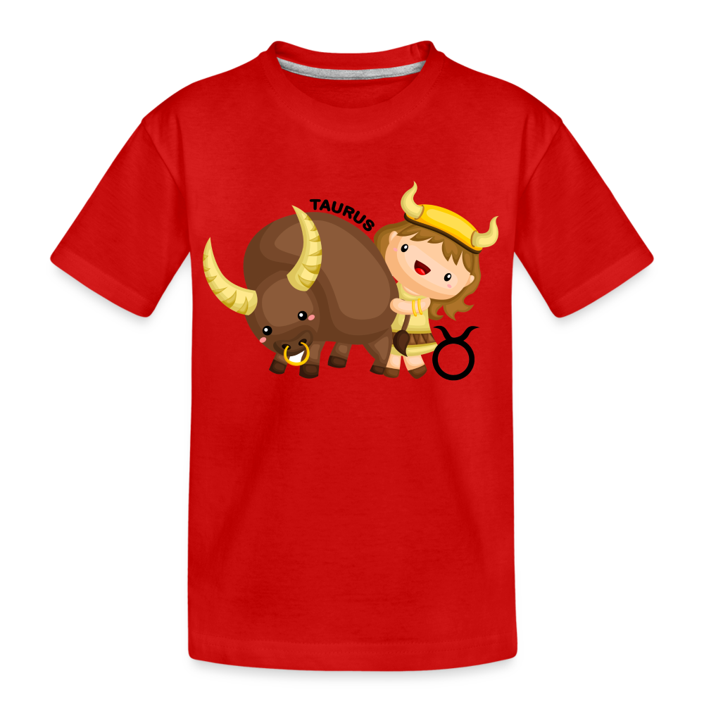 Kid’s Astro Girl Taurus Premium Organic T-Shirt - red