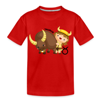 Thumbnail for Kid’s Astro Girl Taurus Premium Organic T-Shirt - red