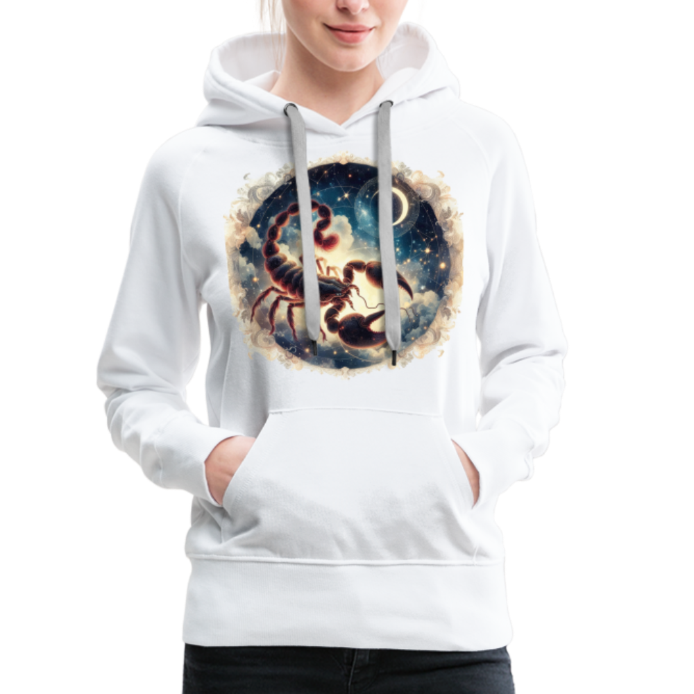 Women’s Mythical Scorpio Premium Hoodie - white