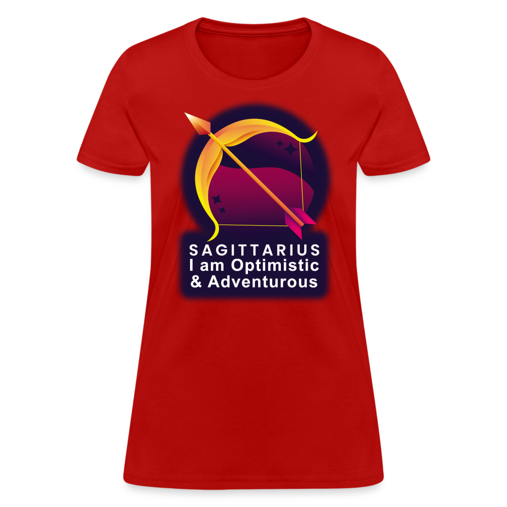 Women's Glow Sagittarius T-Shirt - red