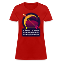 Thumbnail for Women's Glow Sagittarius T-Shirt - red