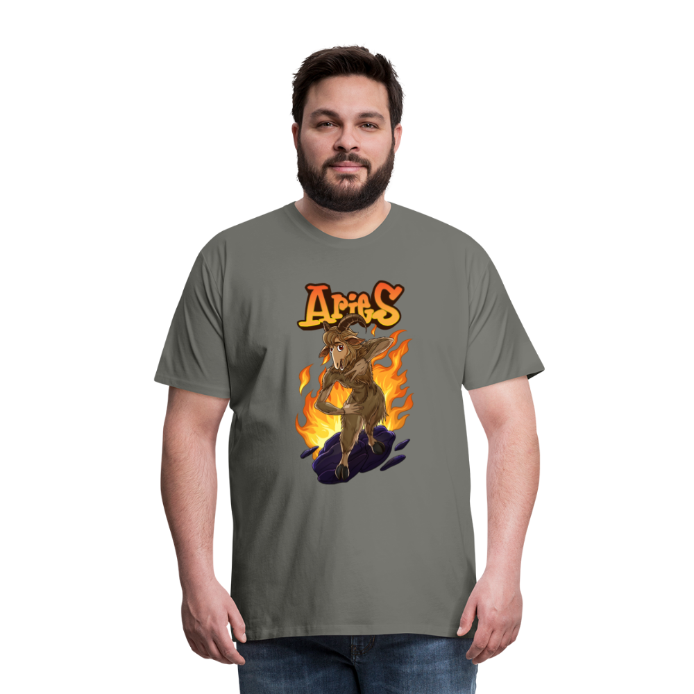 Men's Fiery Aries Premium T-Shirt - asphalt gray