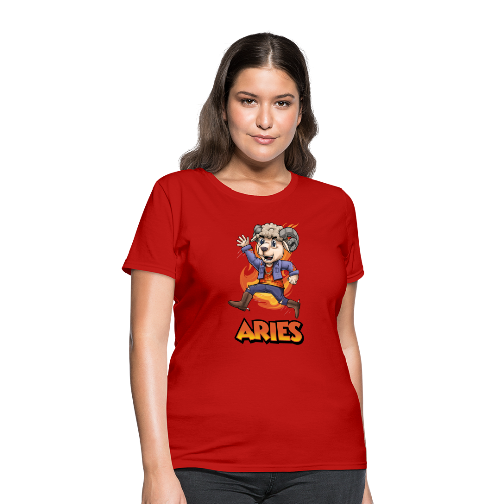 Women's Playful Aries T-Shirt - red