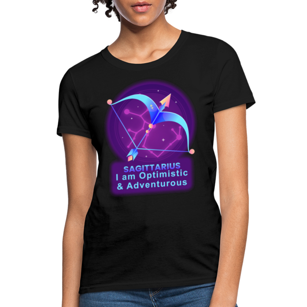 Women's Neon Sagittarius T-Shirt - black