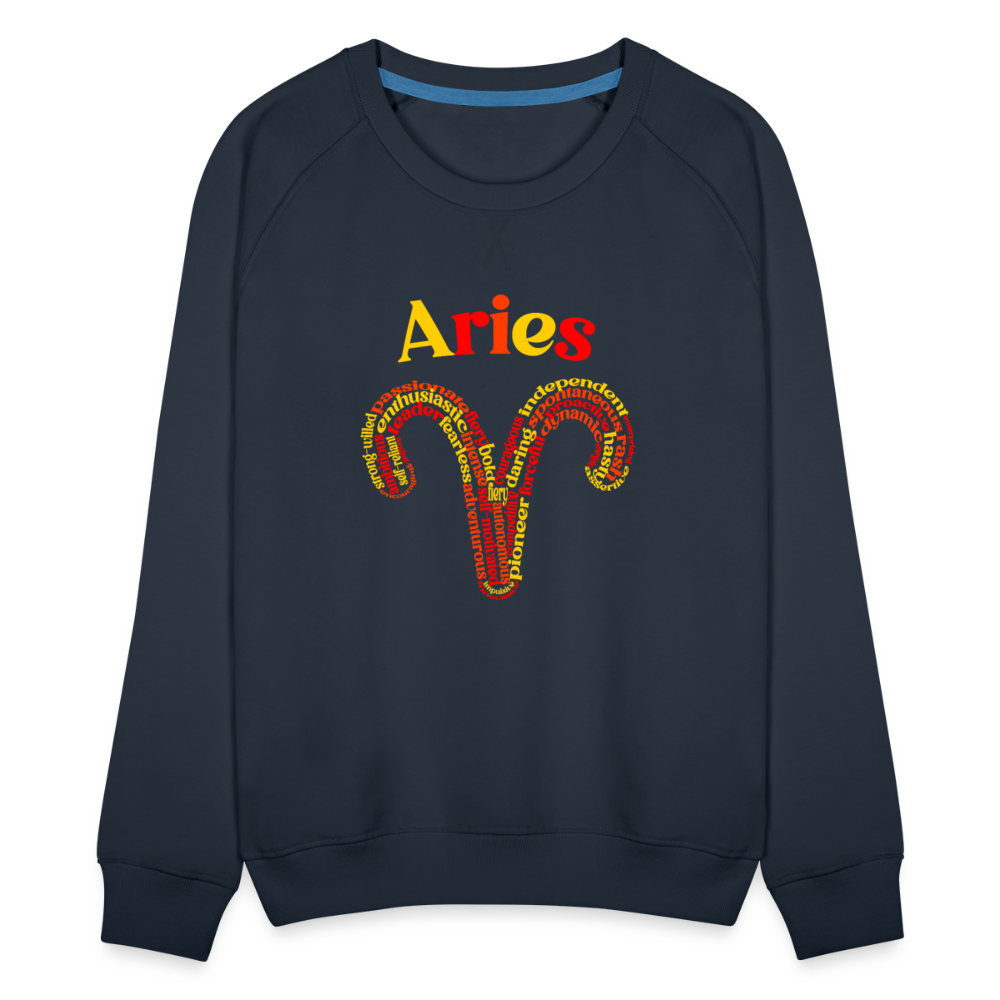 Women's Power Words Aries Premium Sweatshirt - navy