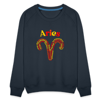 Thumbnail for Women's Power Words Aries Premium Sweatshirt - navy