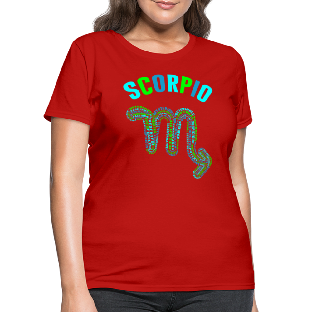 Women's Power Words Scorpio T-Shirt - red