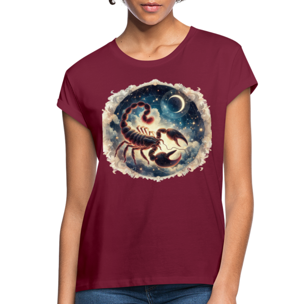 Women's Neon Scorpio Relaxed Fit T-Shirt - burgundy