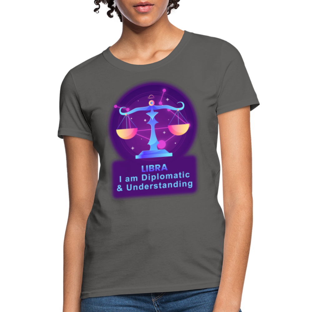 Women's Neon Libra T-Shirt - charcoal