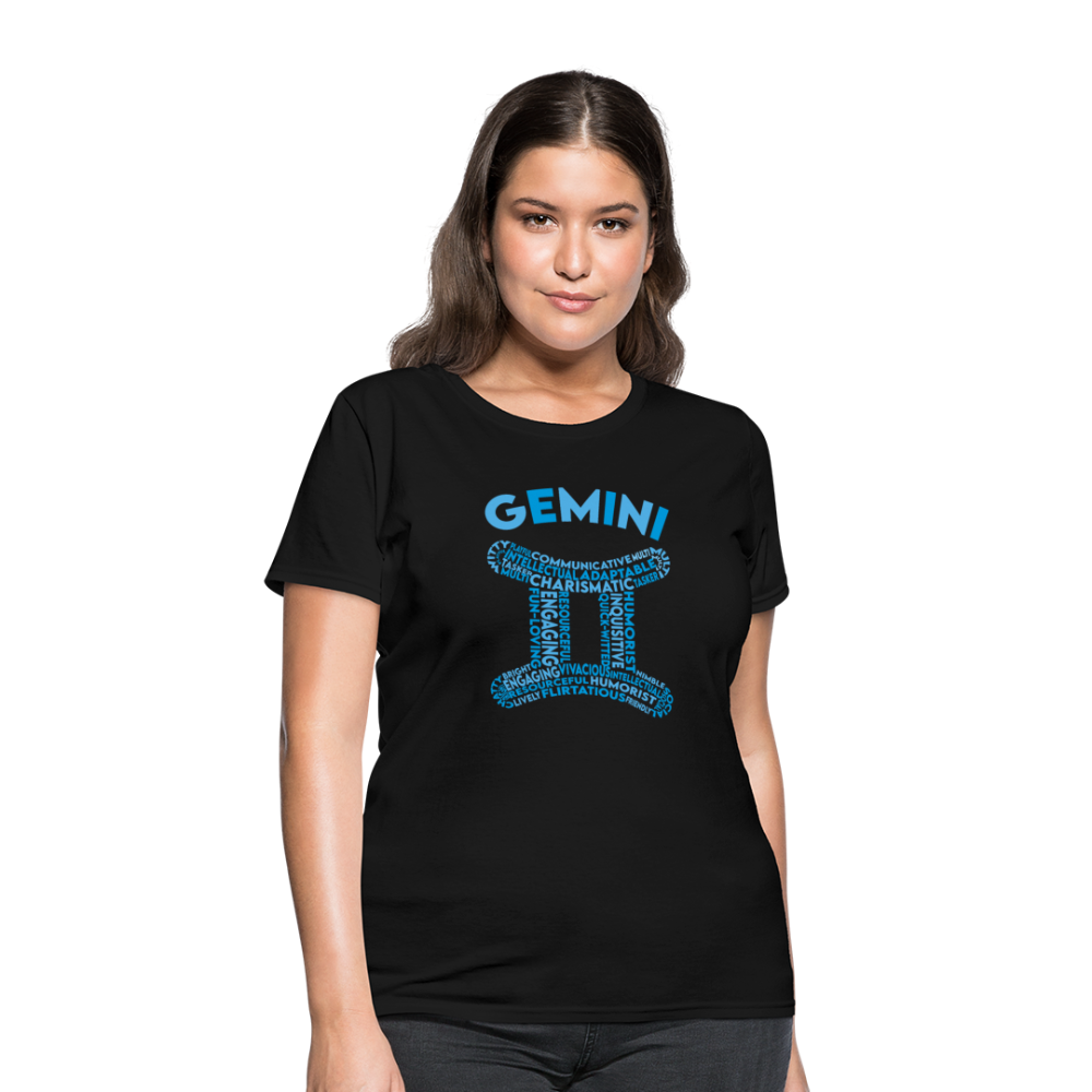 Women's Power Words Gemini T-Shirt - black