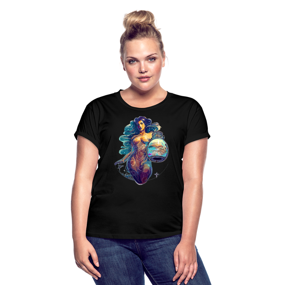 Women's Mythical Aquarius Relaxed Fit T-Shirt - black