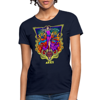 Thumbnail for Women's Cosmic Aries Design T-Shirt - navy