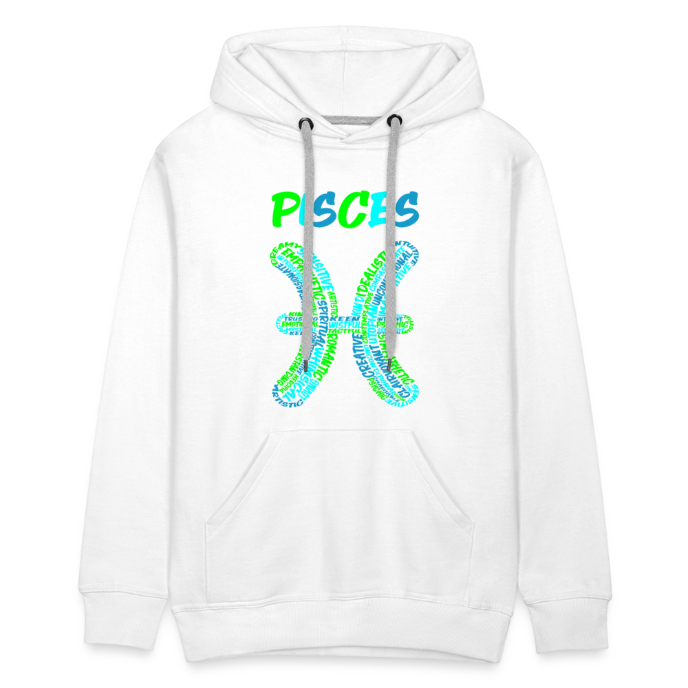 Men's Power Words Pisces Premium Hoodie - white