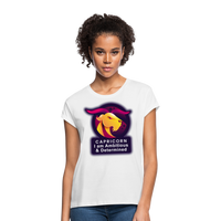 Thumbnail for Women's Glow Capricorn Relaxed Fit T-Shirt - white